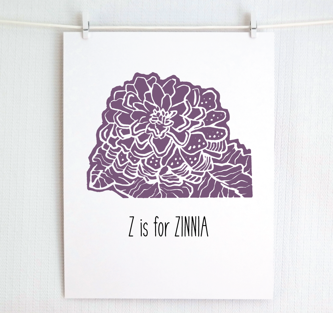 Z is for Zinnia: Farm Alphabet Letter Print