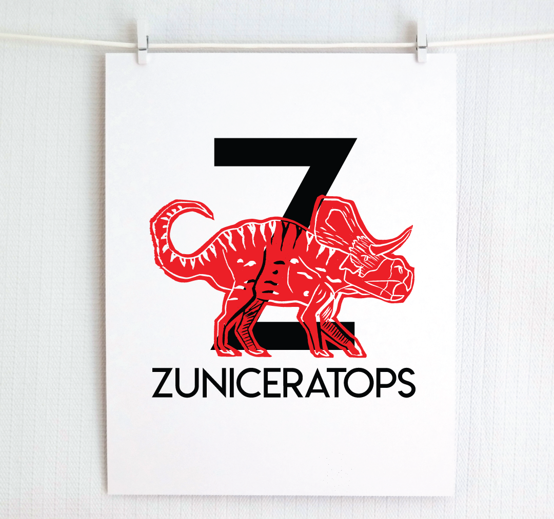 Z is for Zuniceratops Illustrated Print