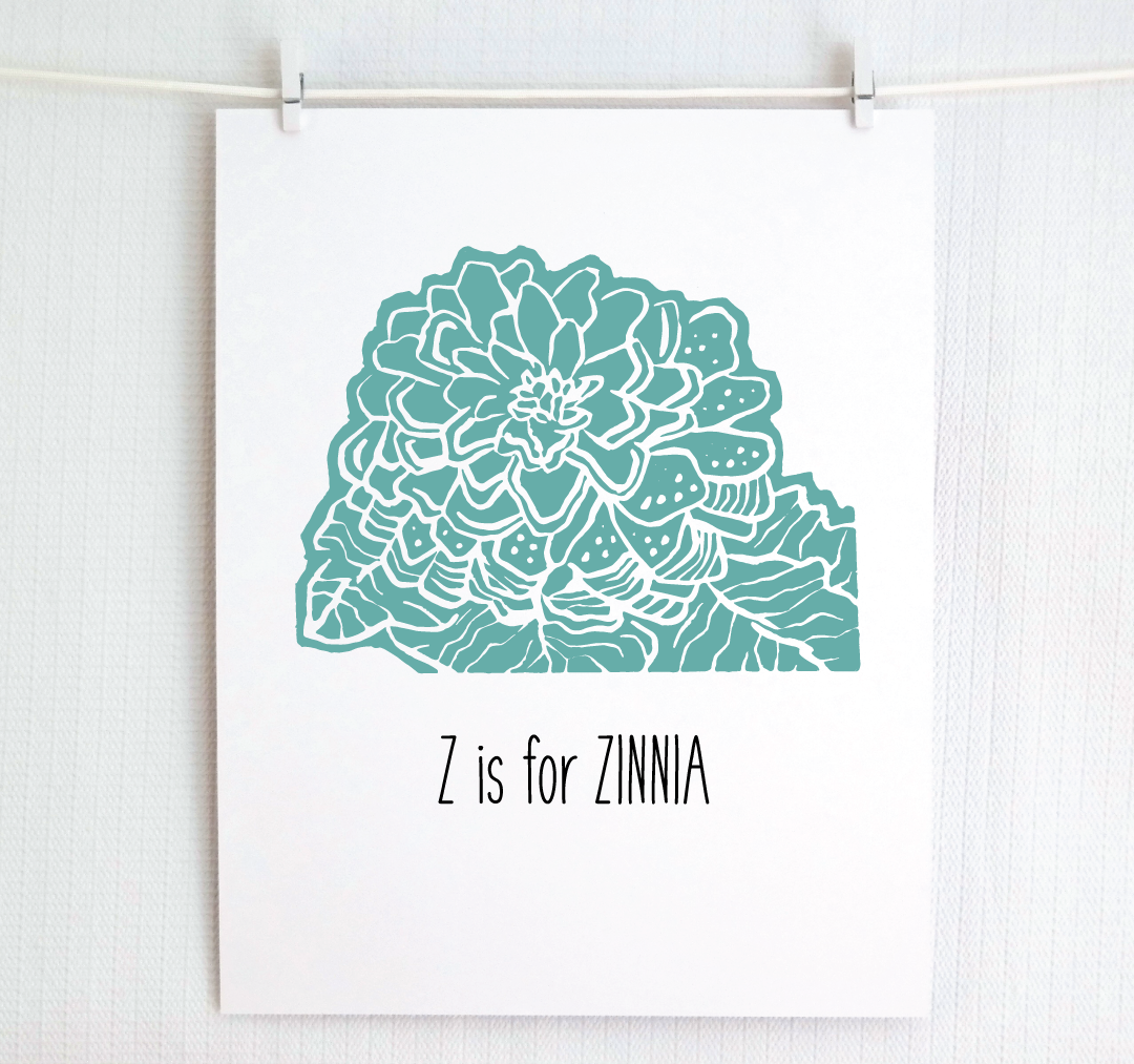 Z is for Zinnia: Farm Alphabet Letter Print