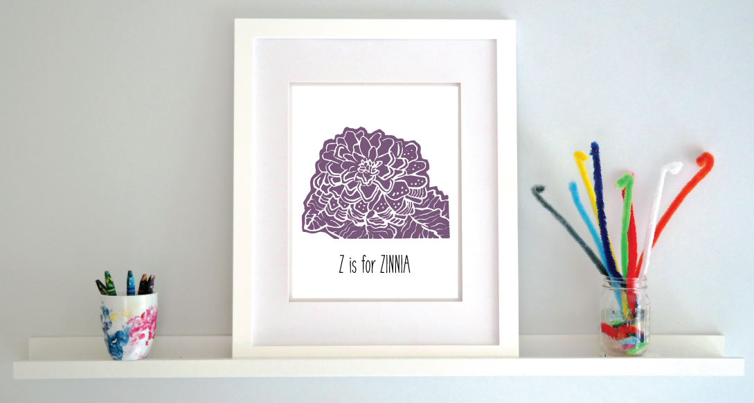 Z is for Zinnia: Farm Alphabet Letter Print