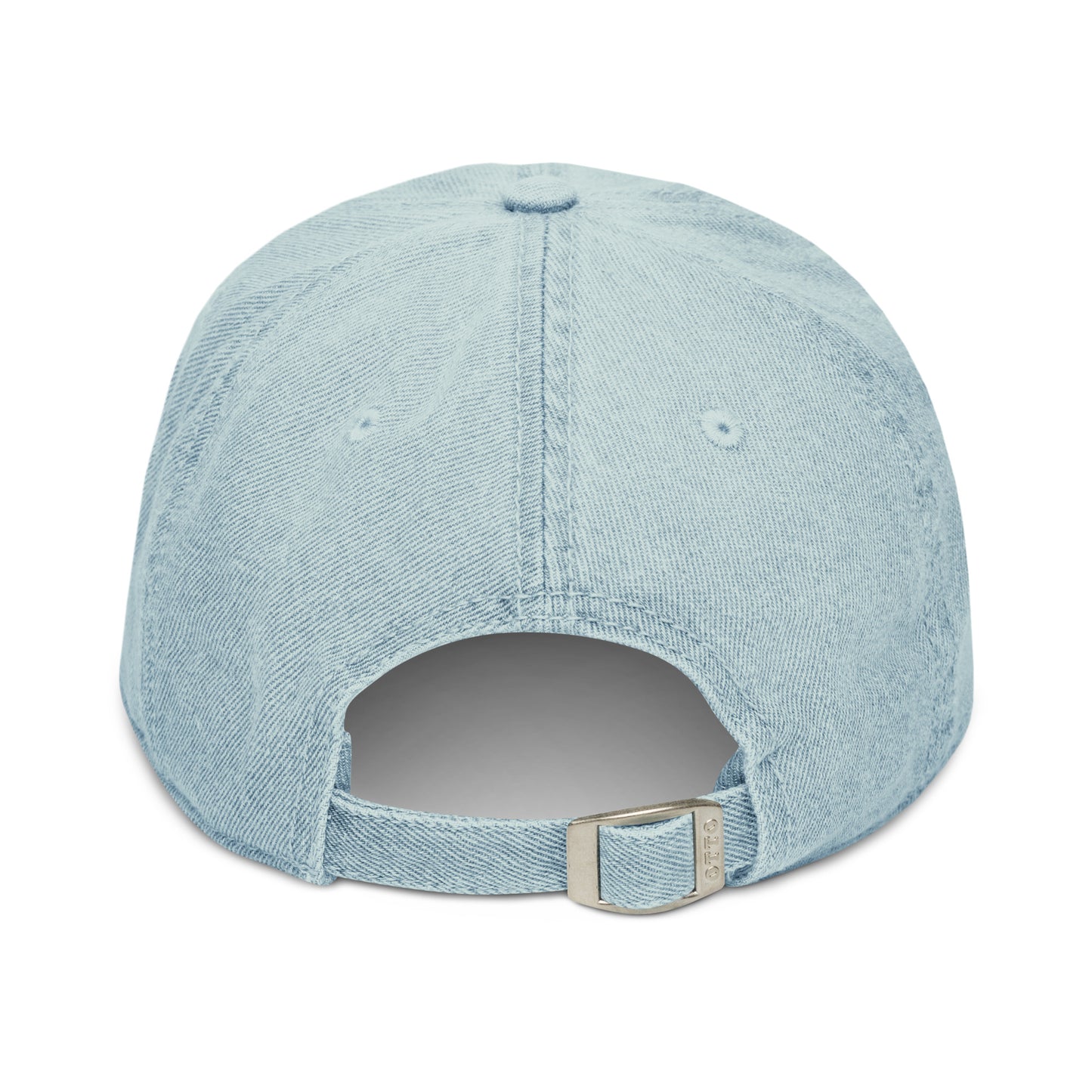 Back of denim hat with no added graphic