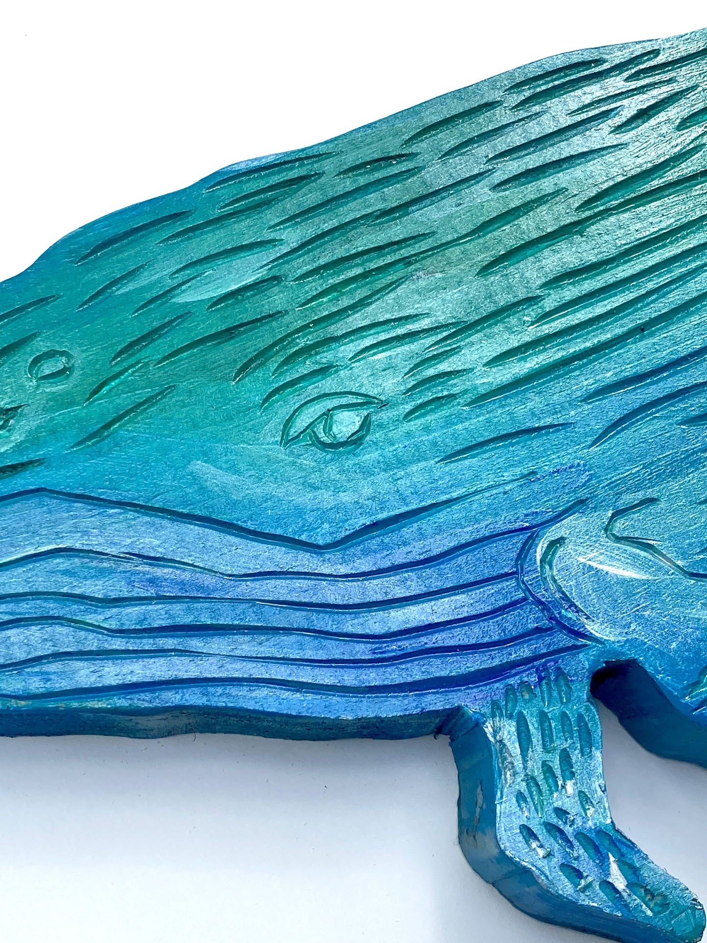 Small Humpback Whale Wood Sculpture