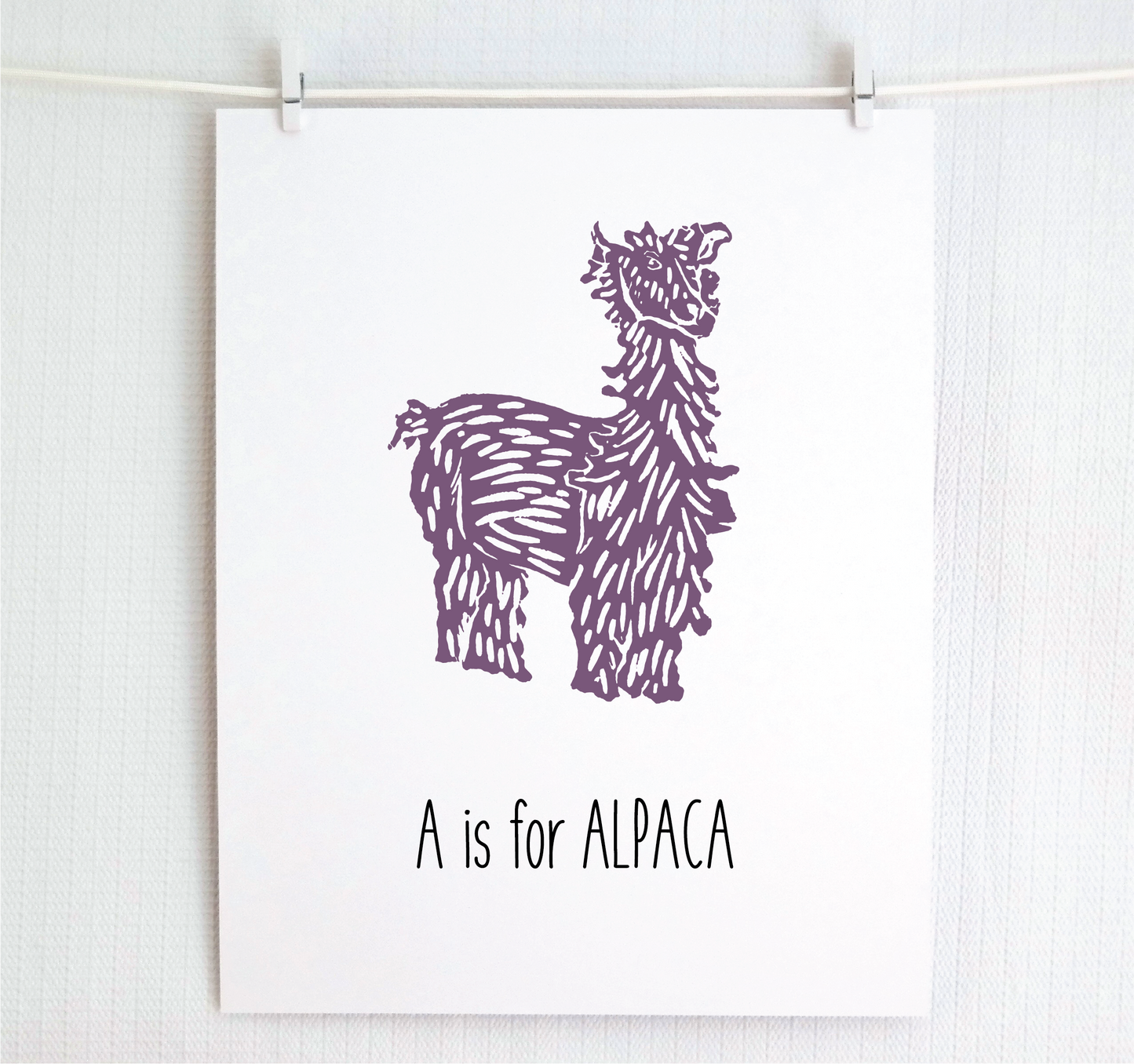 A is for Alpaca Illustrated Print