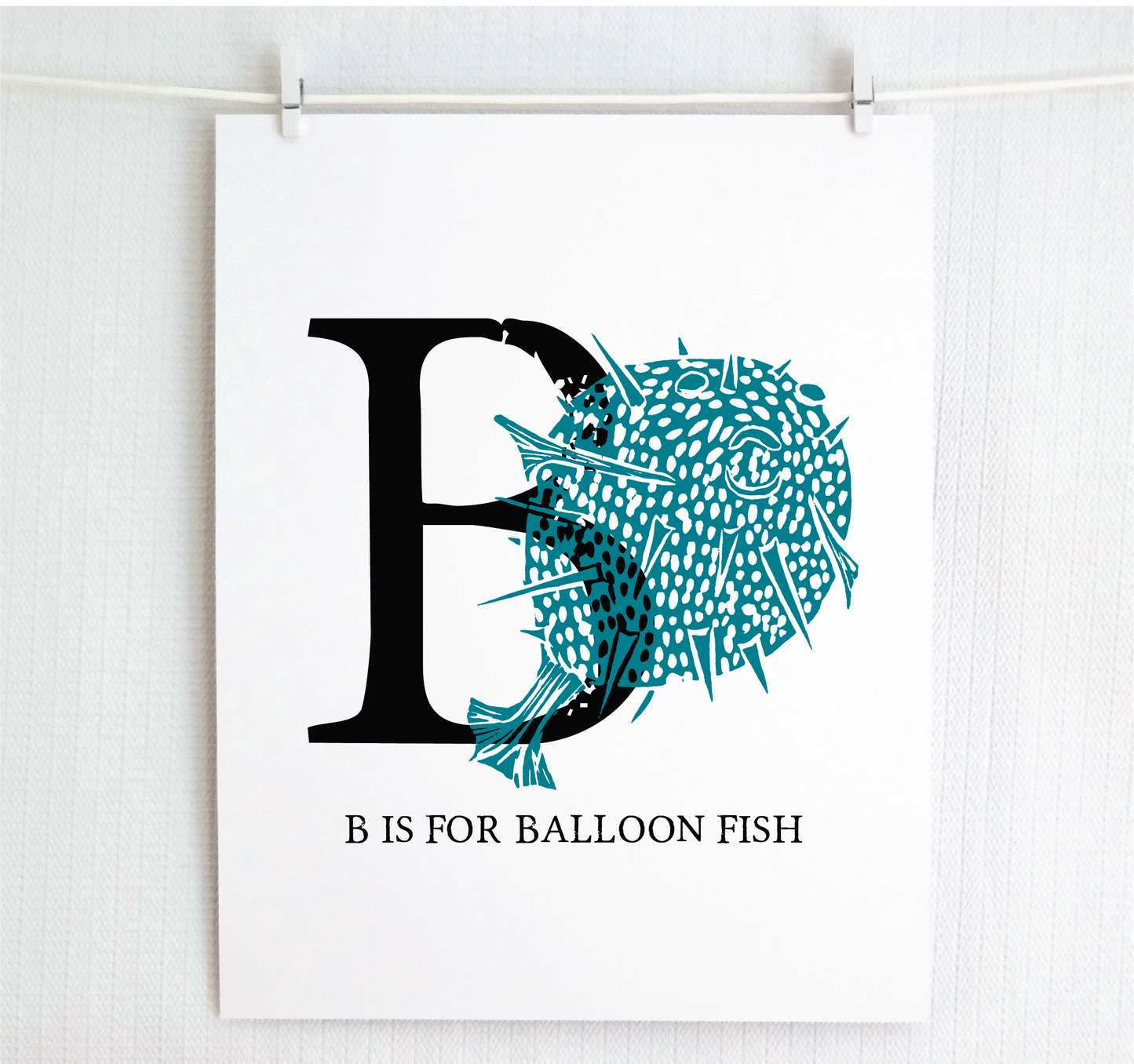 B is for Balloon Fish illustrated print