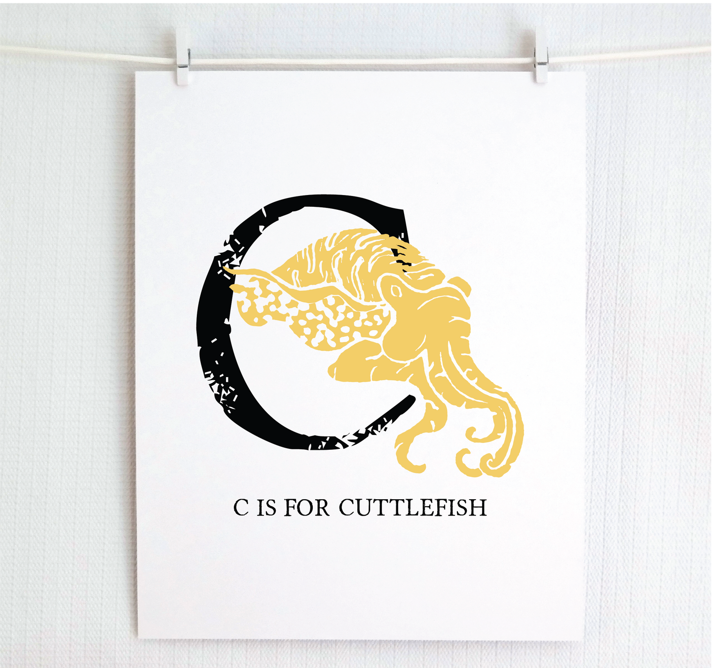 C is for Cuttlefish Illustrated Print
