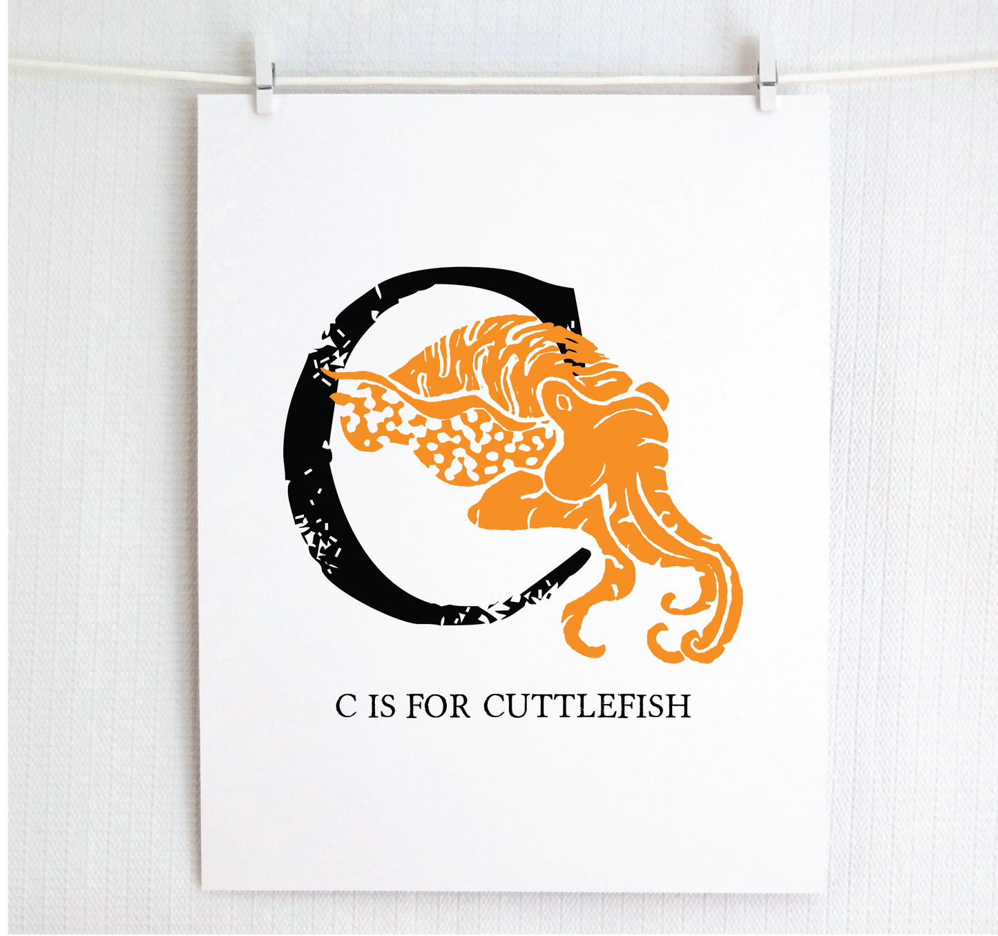 C is for Cuttlefish Illustrated Print