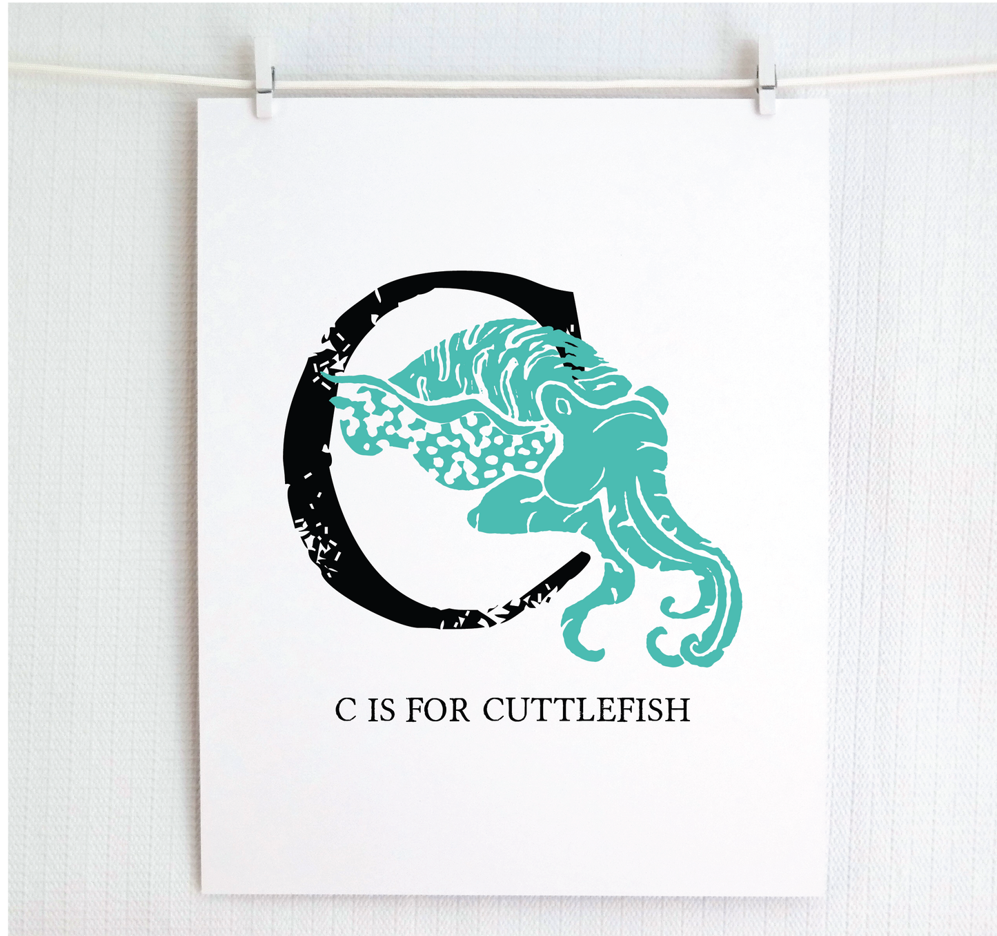 C is for Cuttlefish Illustrated Print