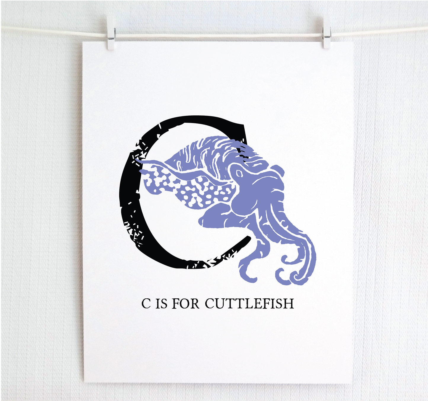 C is for Cuttlefish Illustrated Print