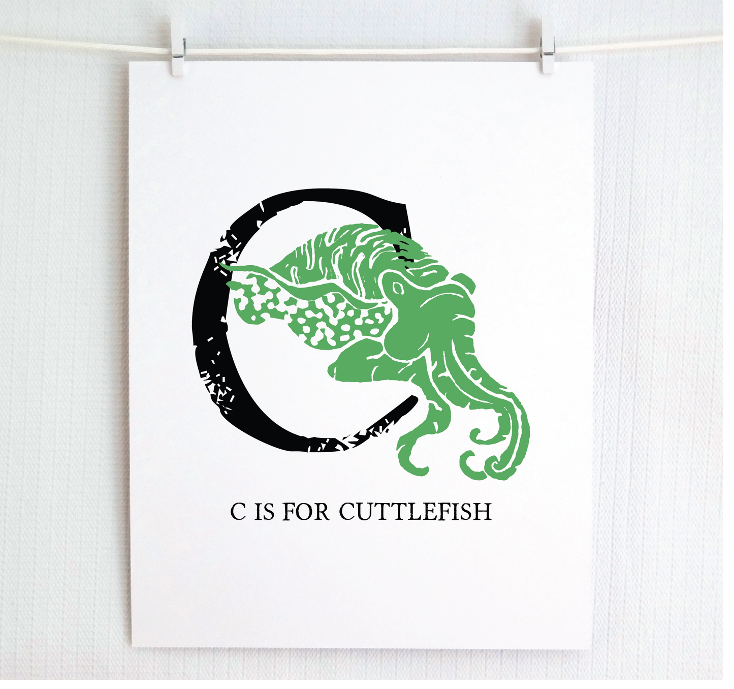C is for Cuttlefish Illustrated Print