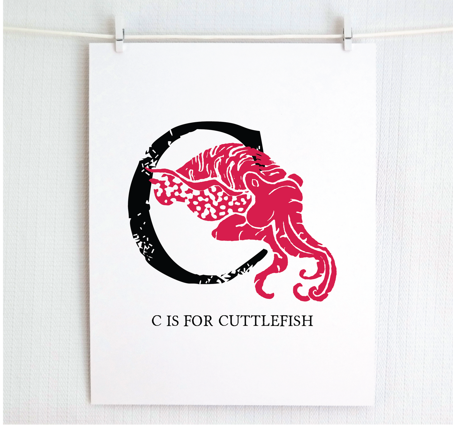 C is for Cuttlefish Illustrated Print