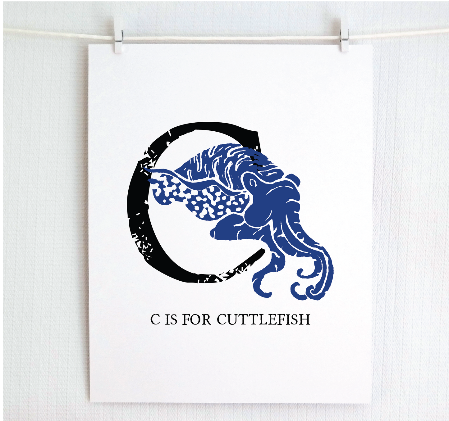C is for Cuttlefish Illustrated Print