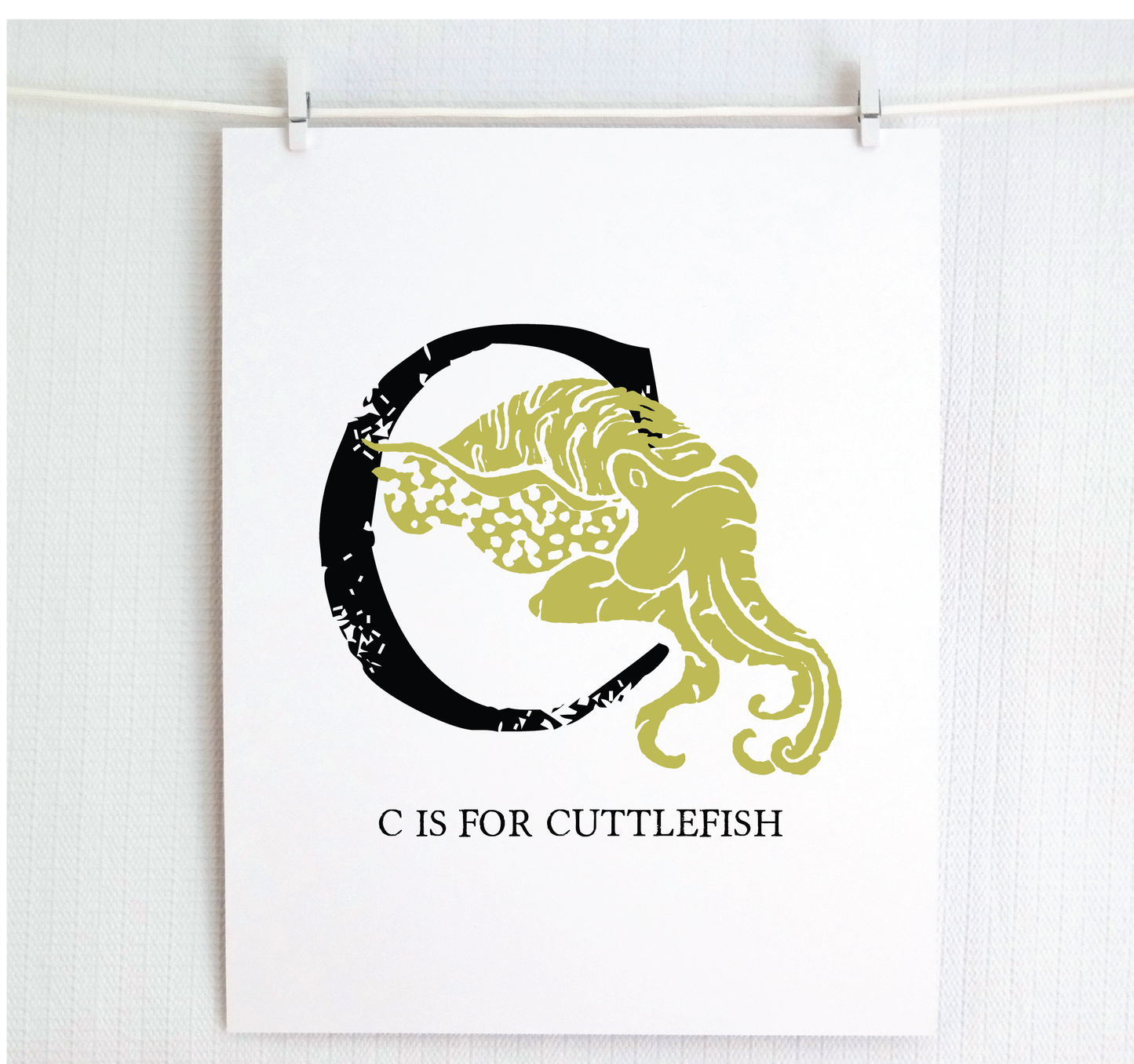 C is for Cuttlefish Illustrated Print