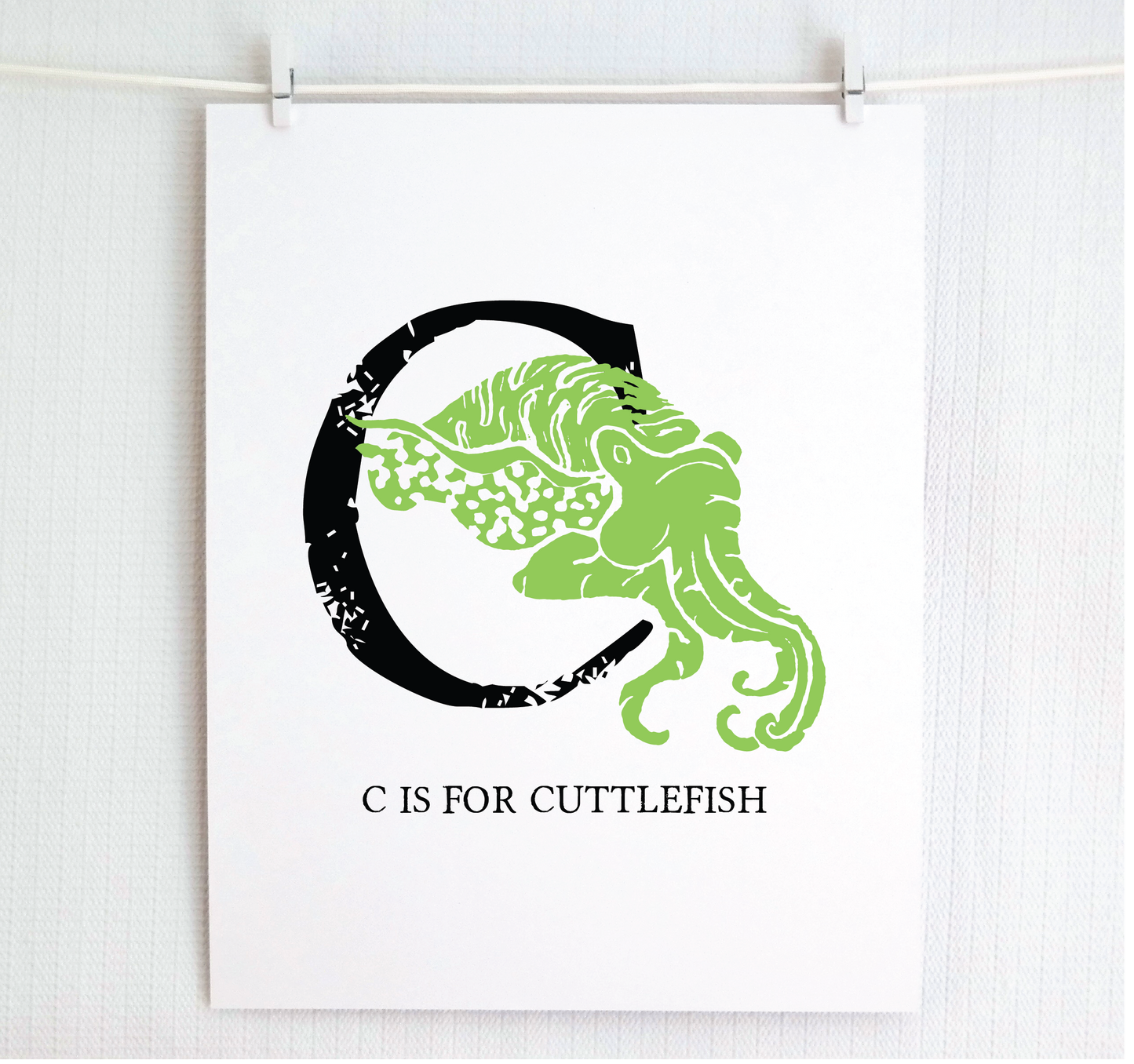 C is for Cuttlefish Illustrated Print