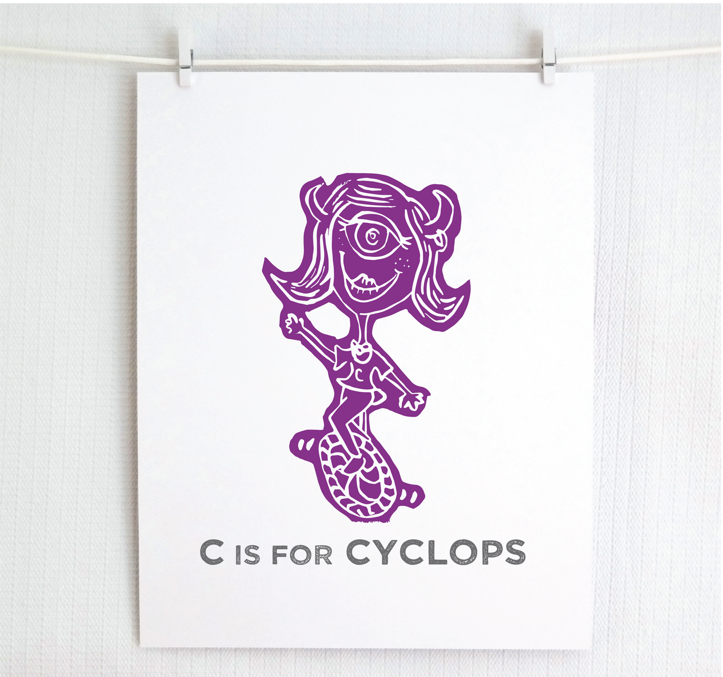 C is for Cyclops Illustrated Print