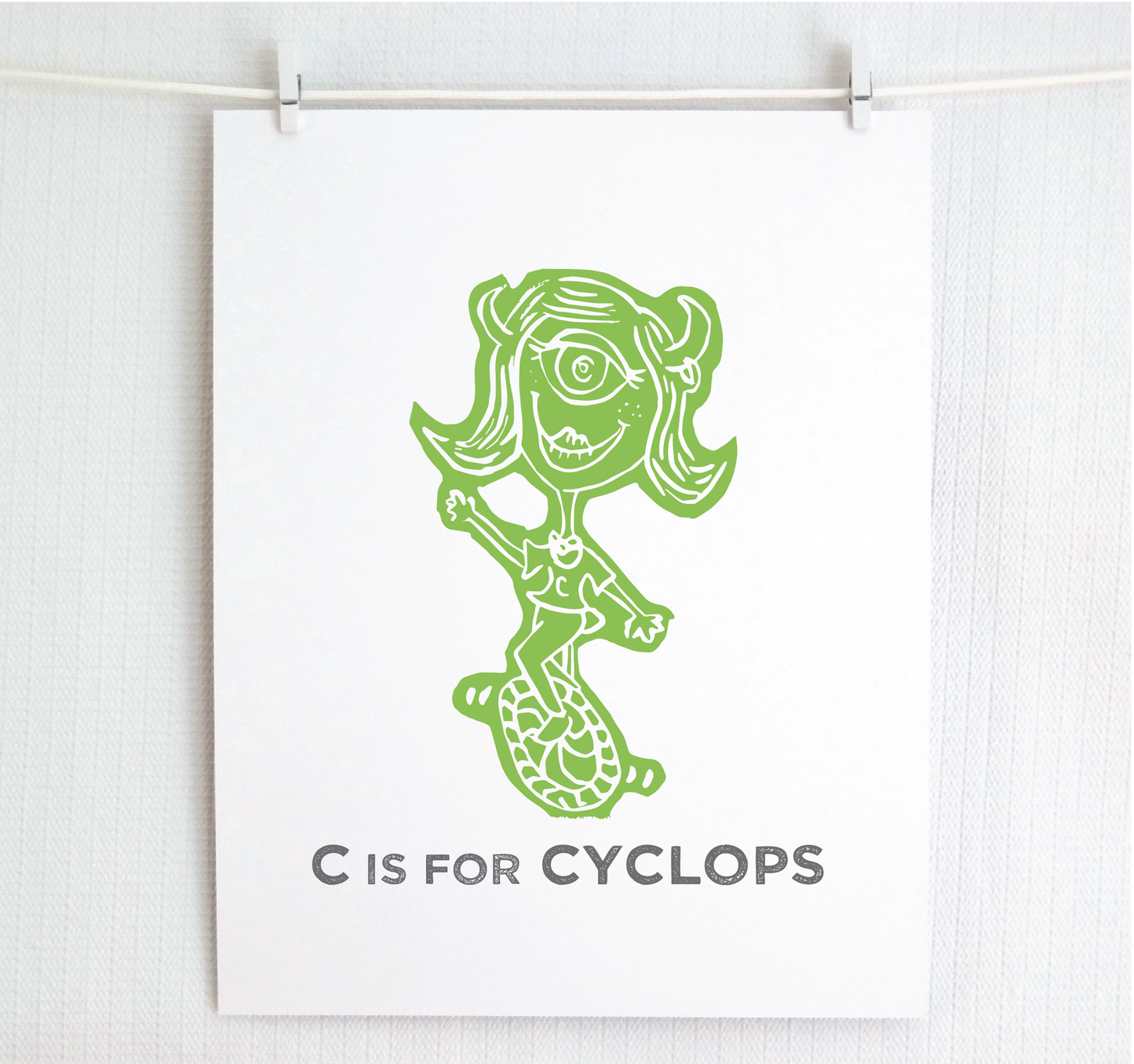 C is for Cyclops Illustrated Print