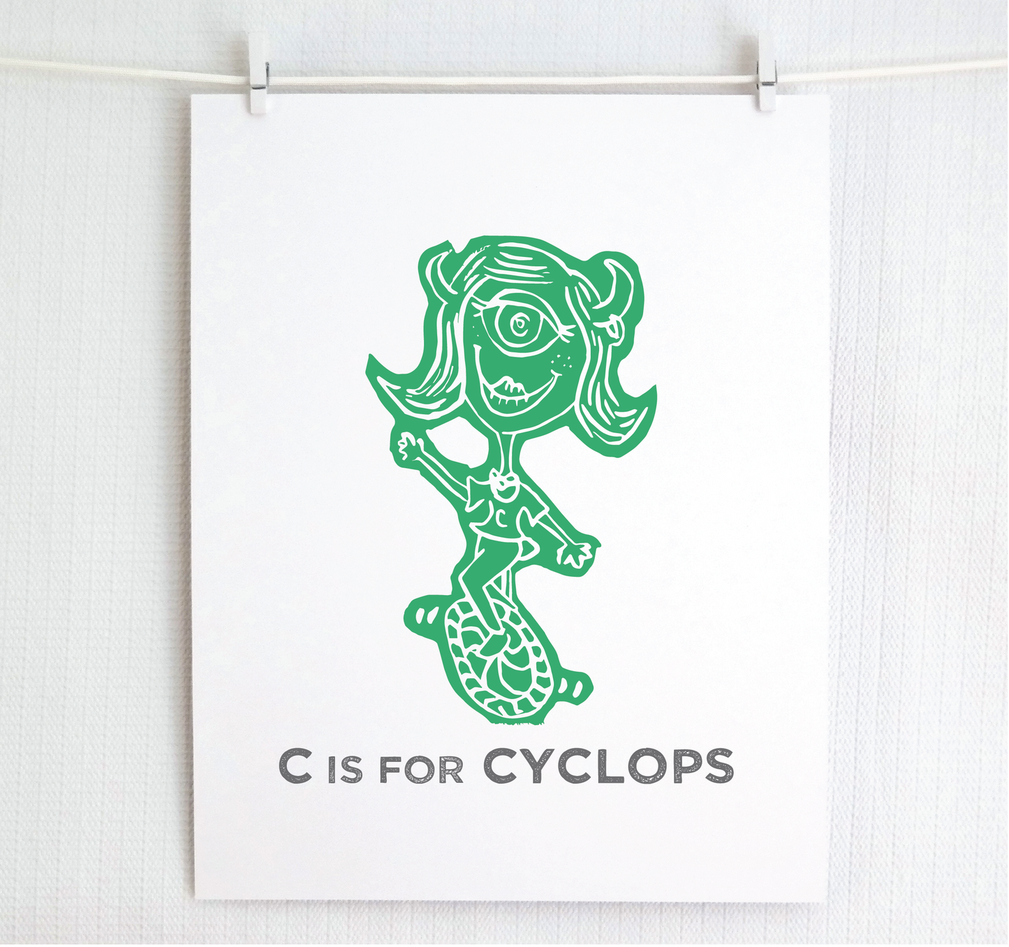 C is for Cyclops Illustrated Print