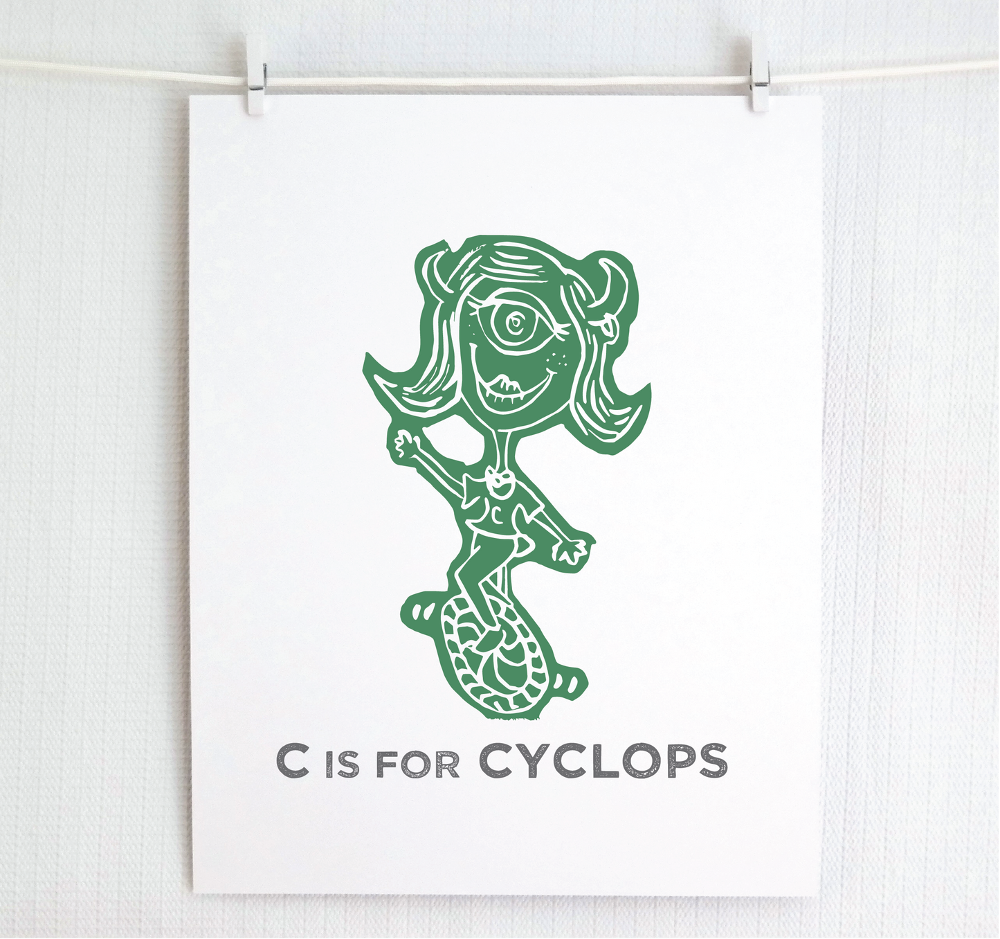 C is for Cyclops Illustrated Print
