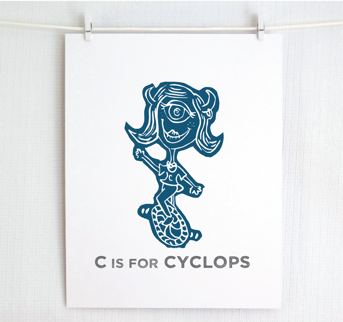 C is for Cyclops Illustrated Print