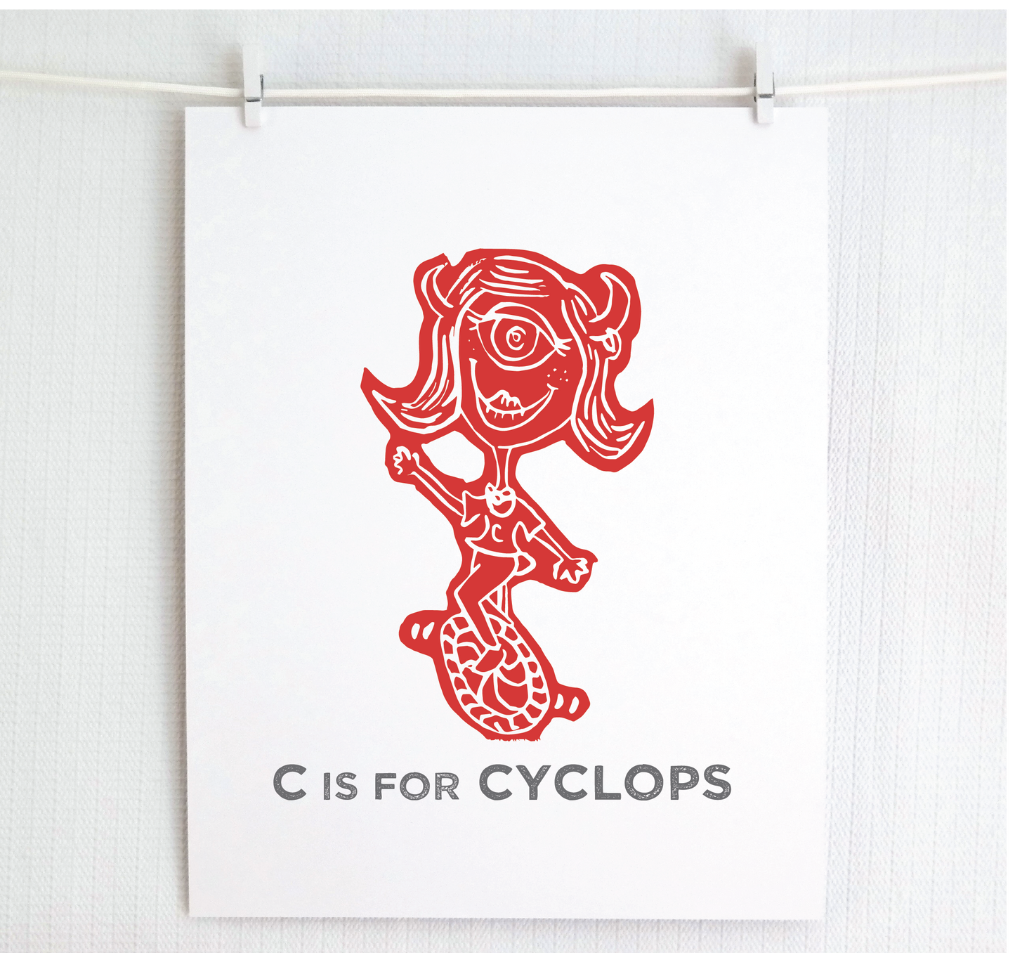 C is for Cyclops Illustrated Print