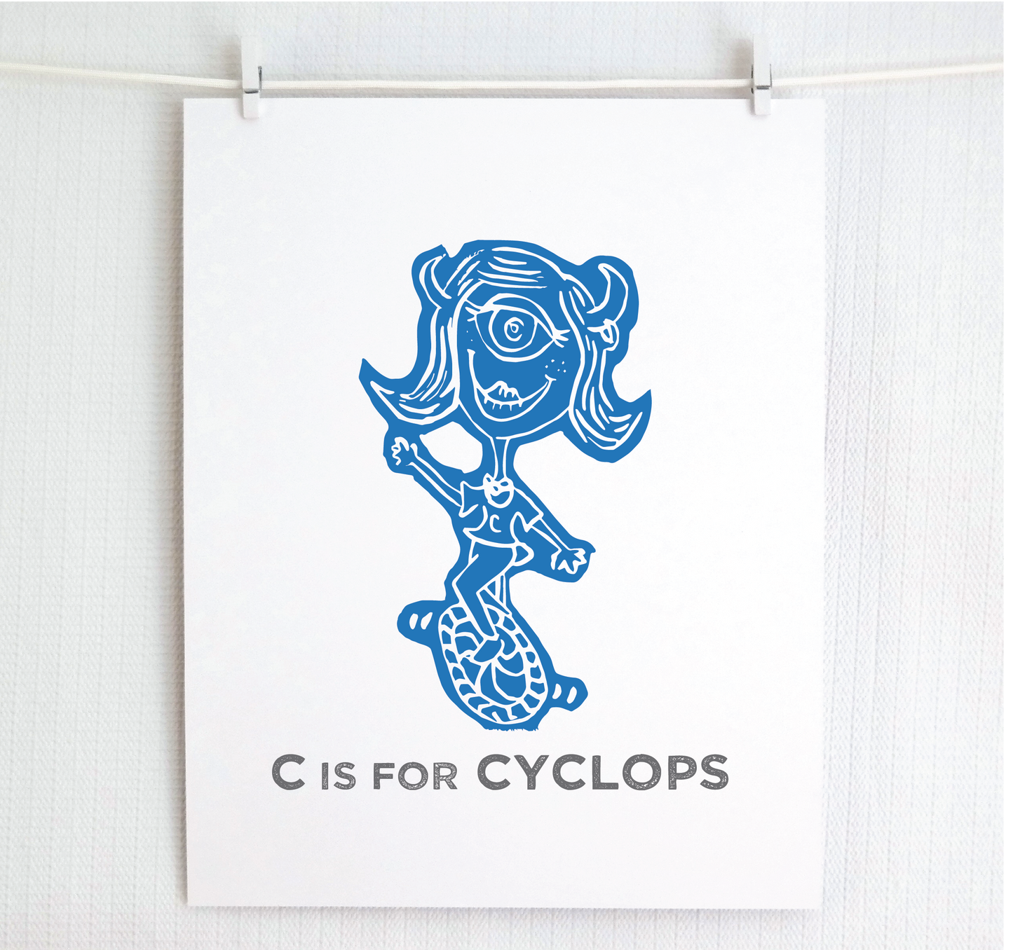 C is for Cyclops Illustrated Print