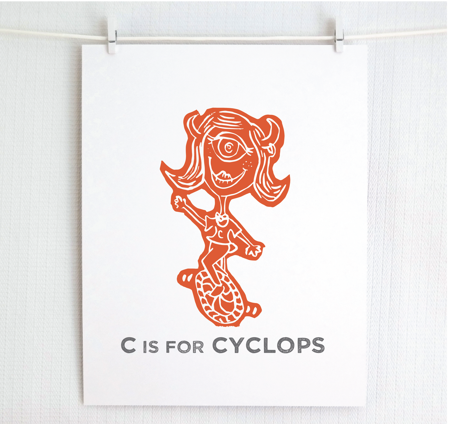 C is for Cyclops Illustrated Print