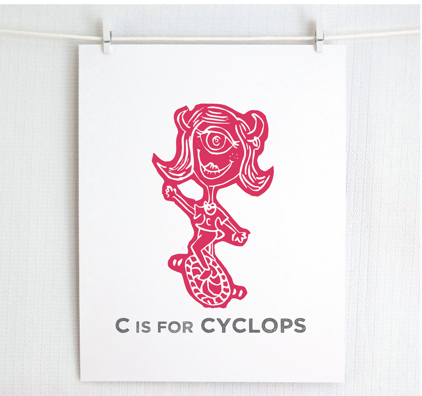 C is for Cyclops Illustrated Print
