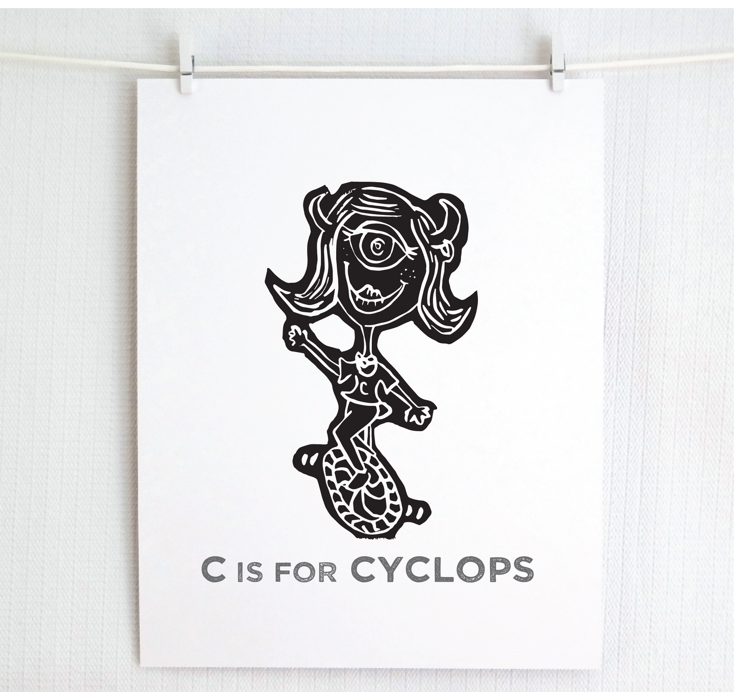 C is for Cyclops Illustrated Print