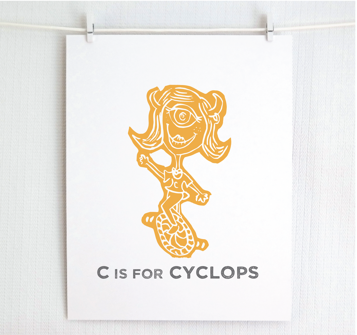 C is for Cyclops Illustrated Print
