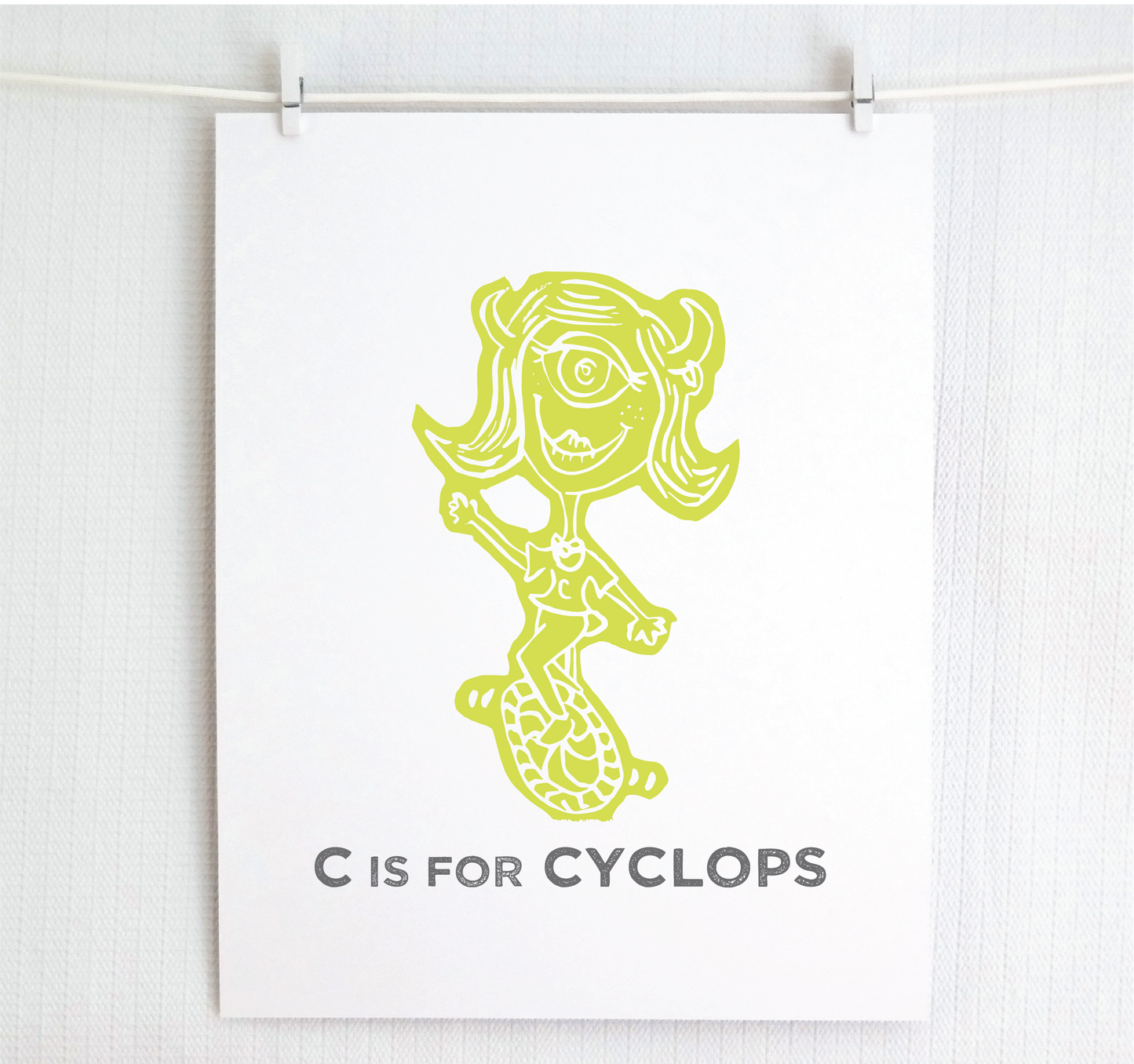 C is for Cyclops Illustrated Print