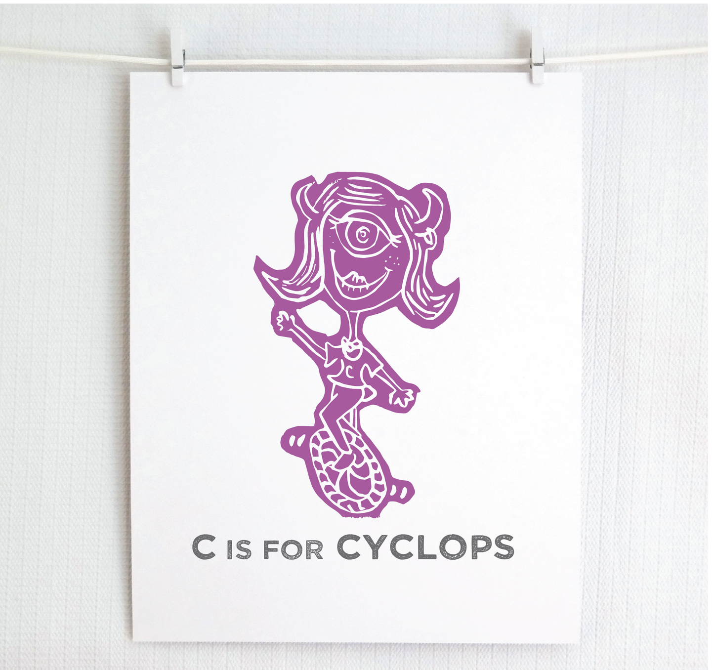 C is for Cyclops Illustrated Print