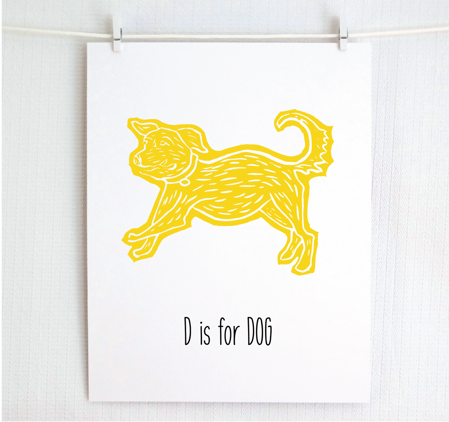 D is for Dog Illustrated Print