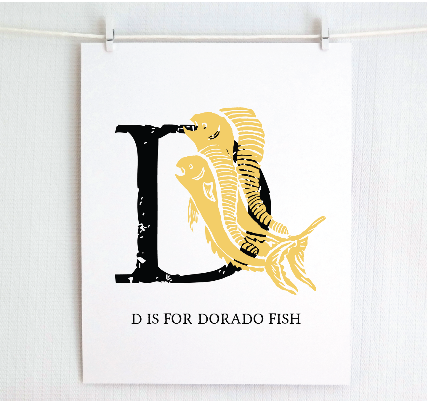 D is for Dorado Fish Illustrated Print