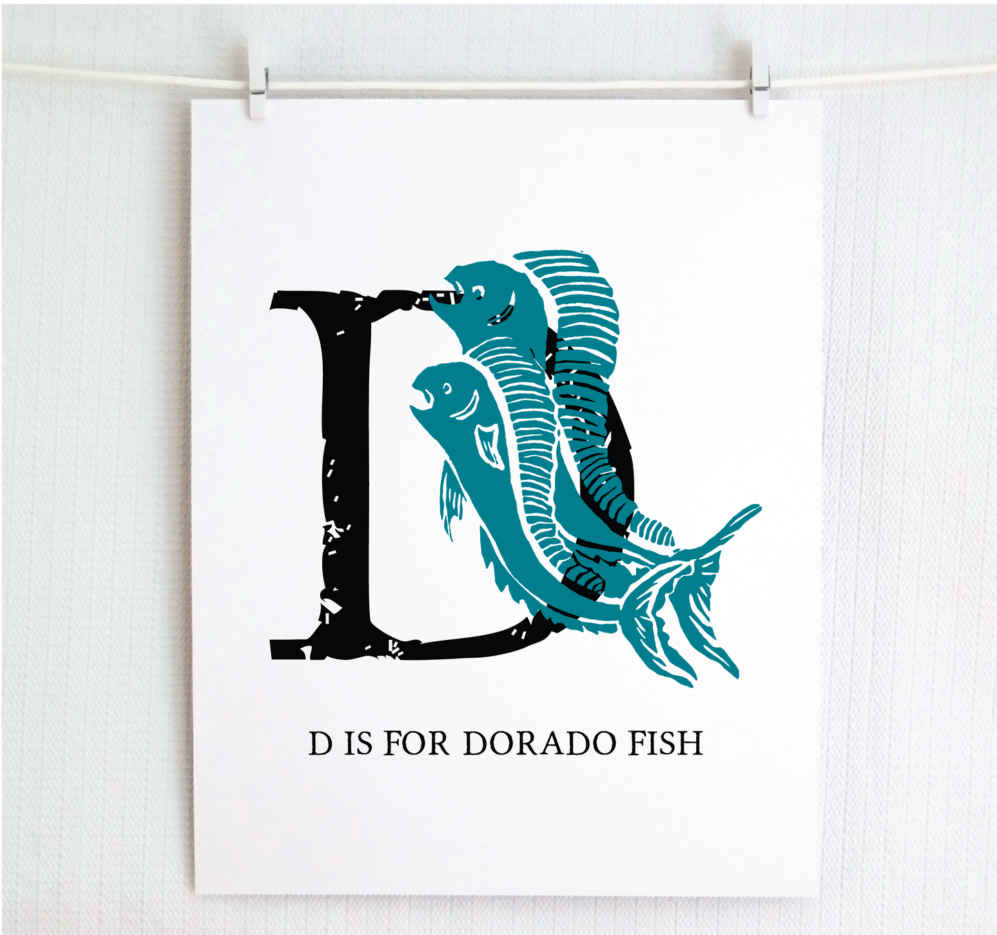 D is for Dorado Fish Illustrated Print