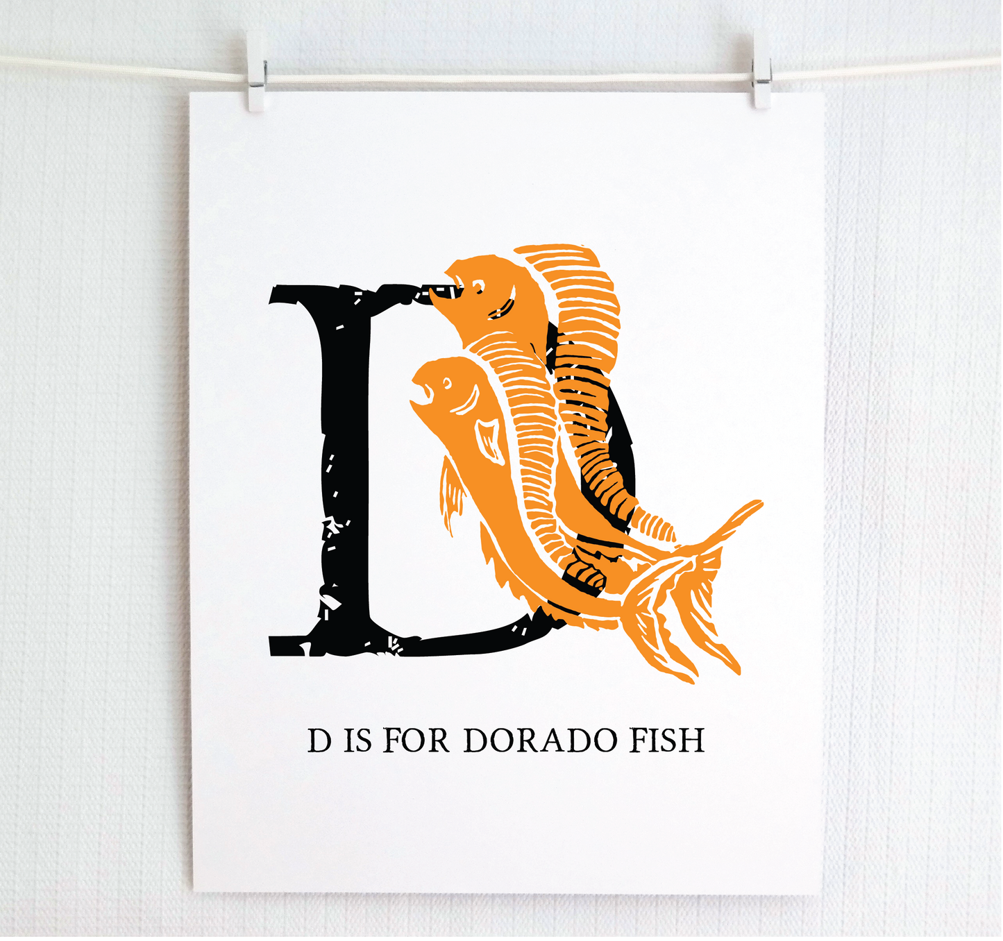 D is for Dorado Fish Illustrated Print