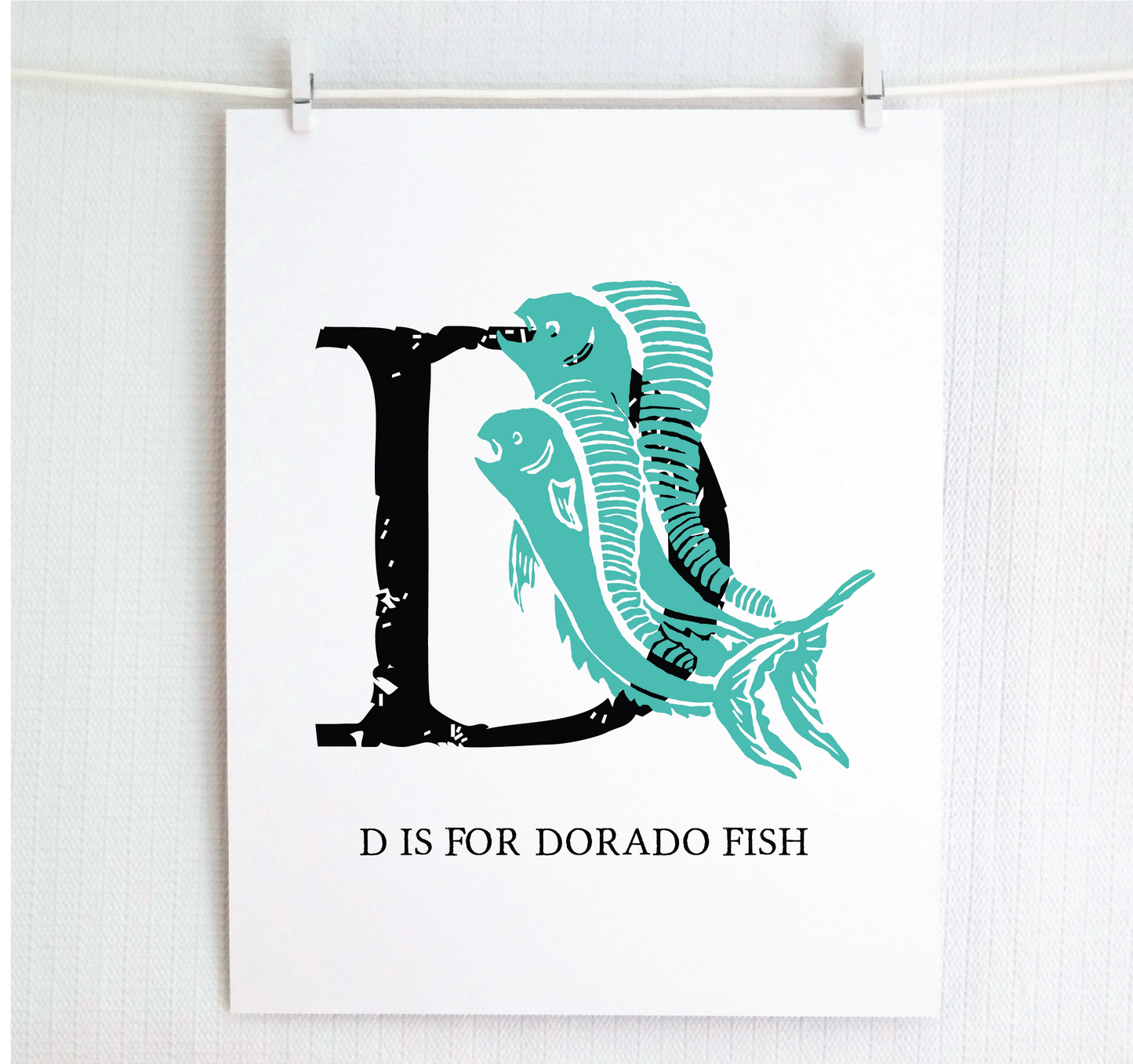 D is for Dorado Fish Illustrated Print