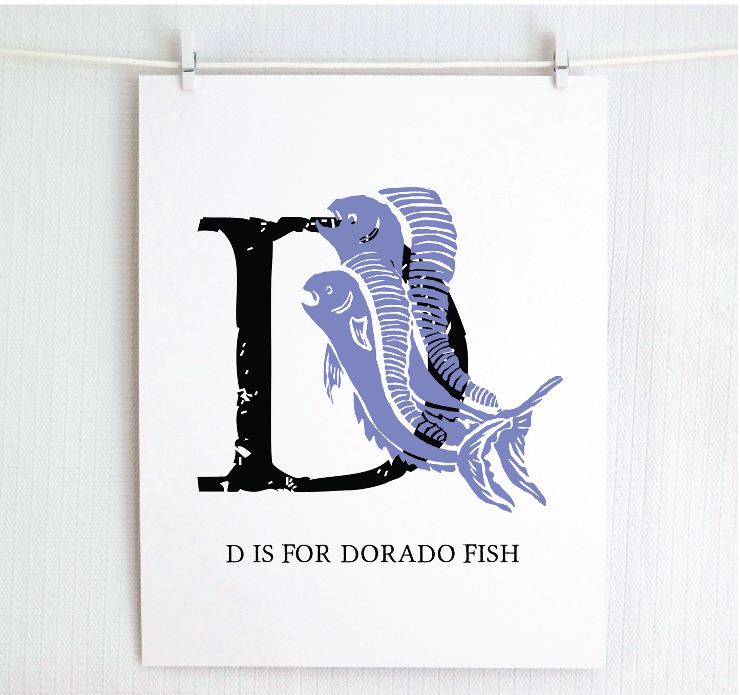 D is for Dorado Fish Illustrated Print