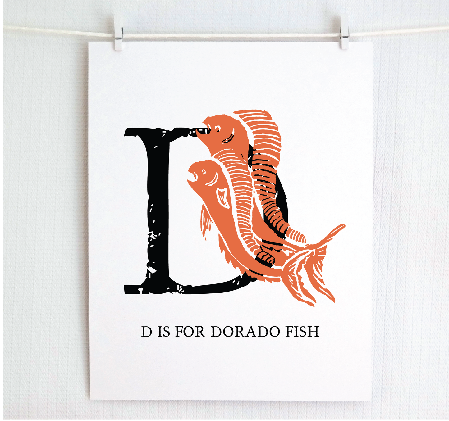 D is for Dorado Fish Illustrated Print