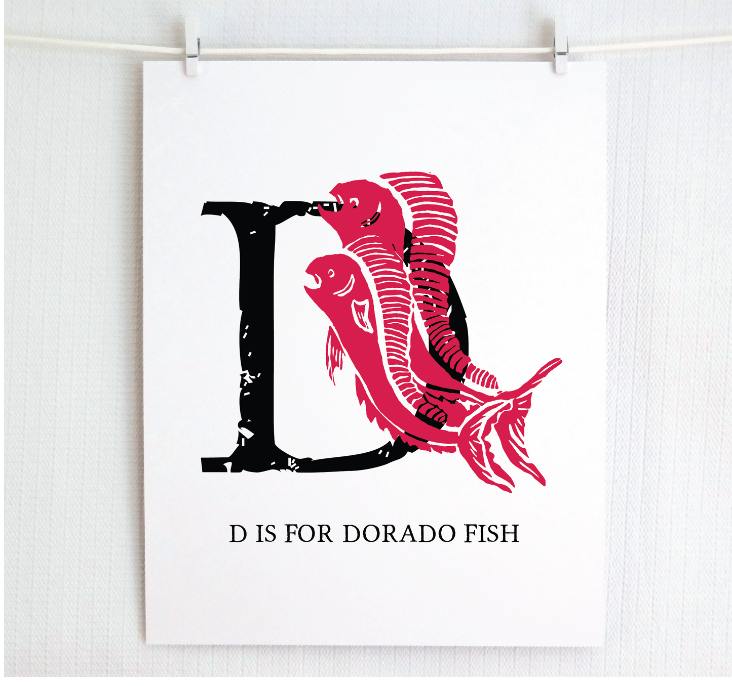 D is for Dorado Fish Illustrated Print
