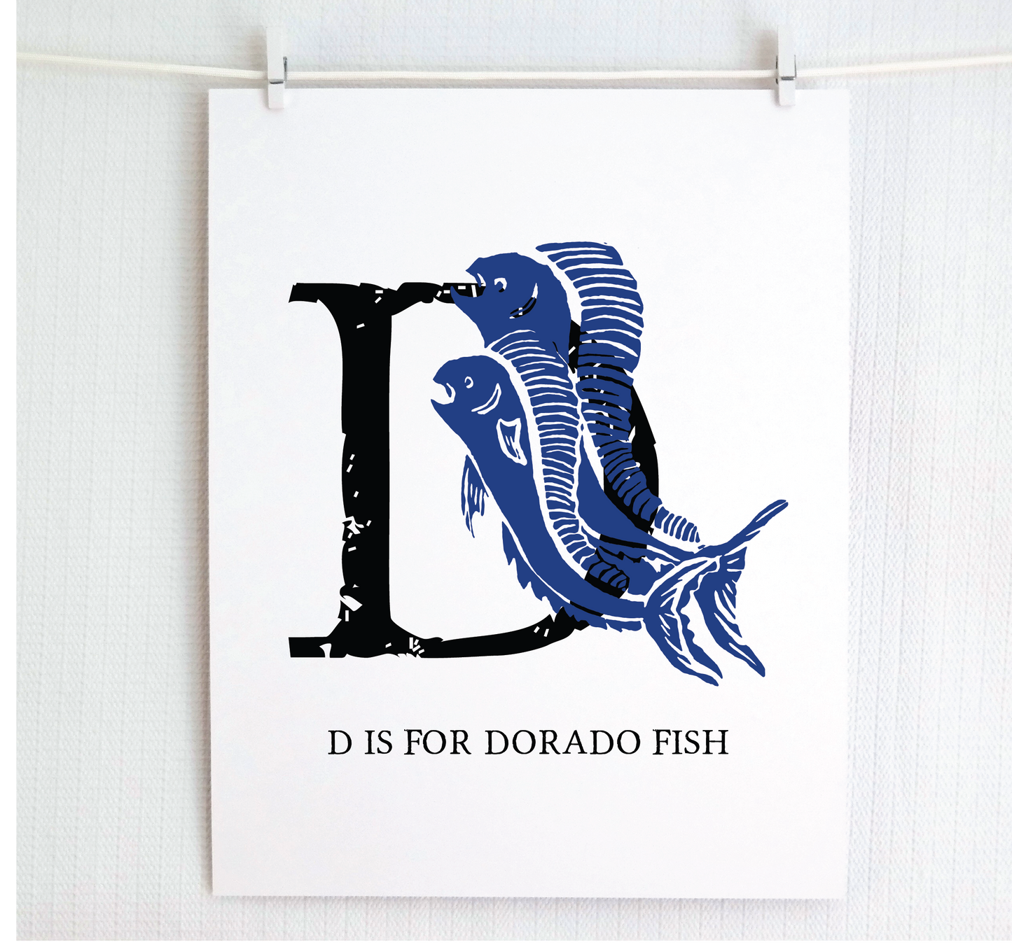 D is for Dorado Fish Illustrated Print