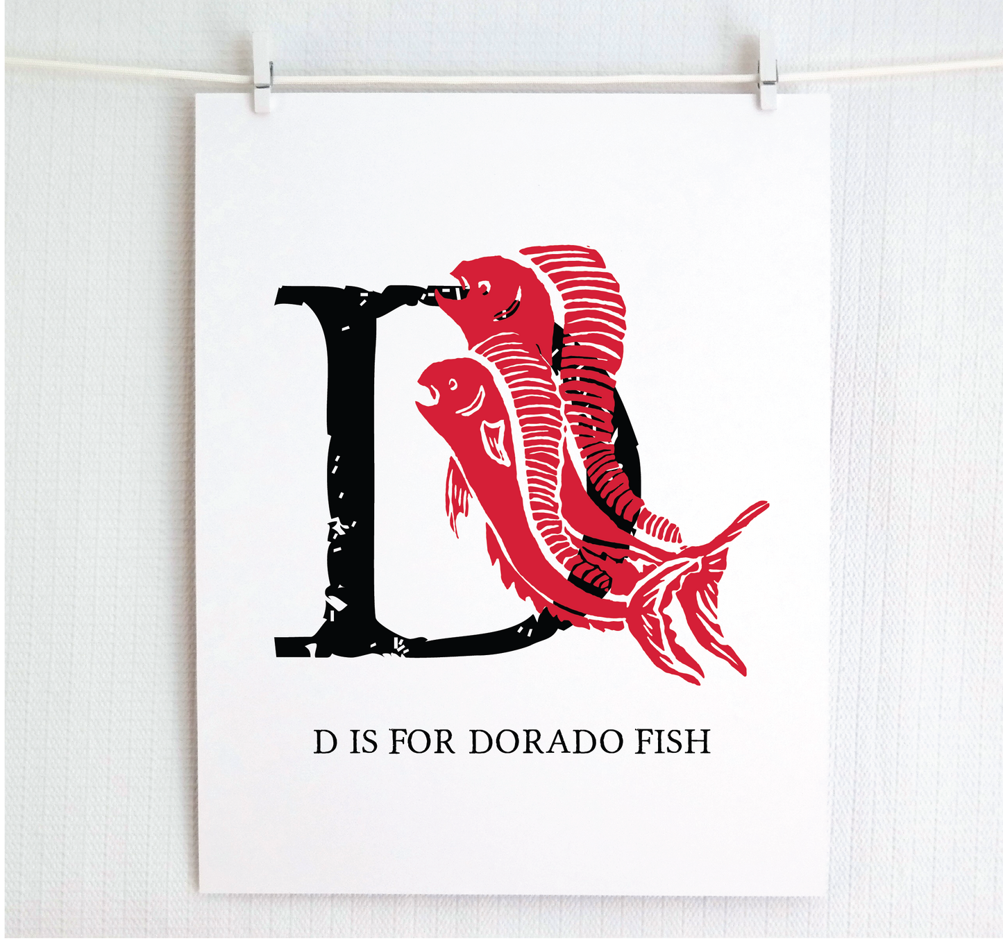 D is for Dorado Fish Illustrated Print
