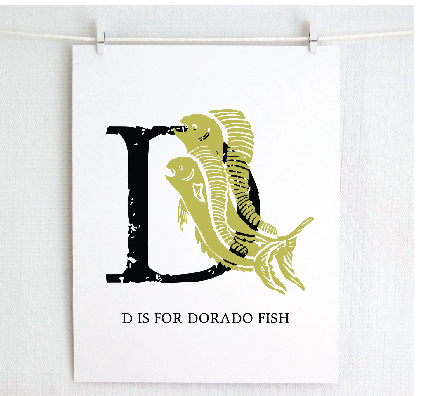 D is for Dorado Fish Illustrated Print