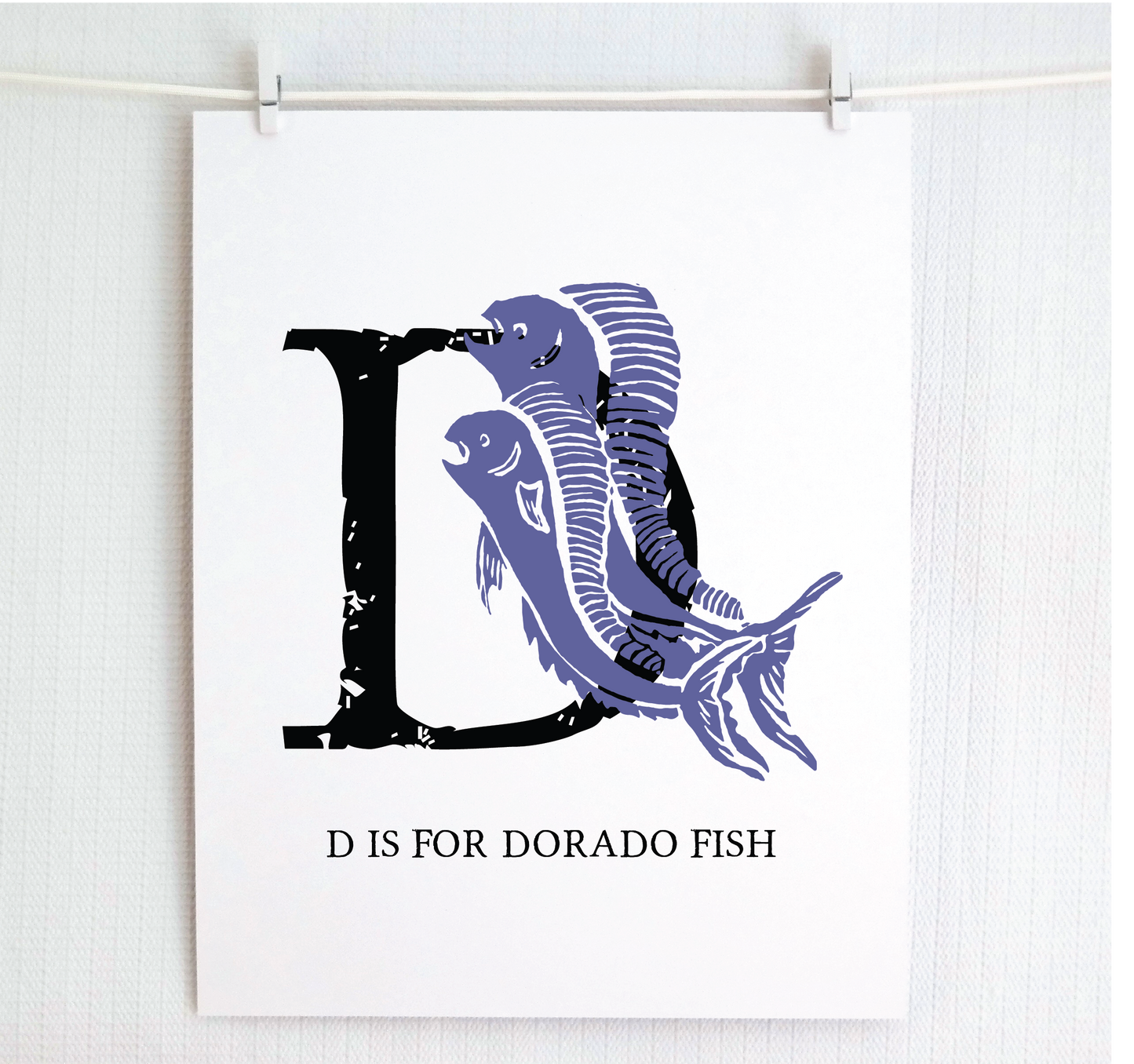 D is for Dorado Fish Illustrated Print