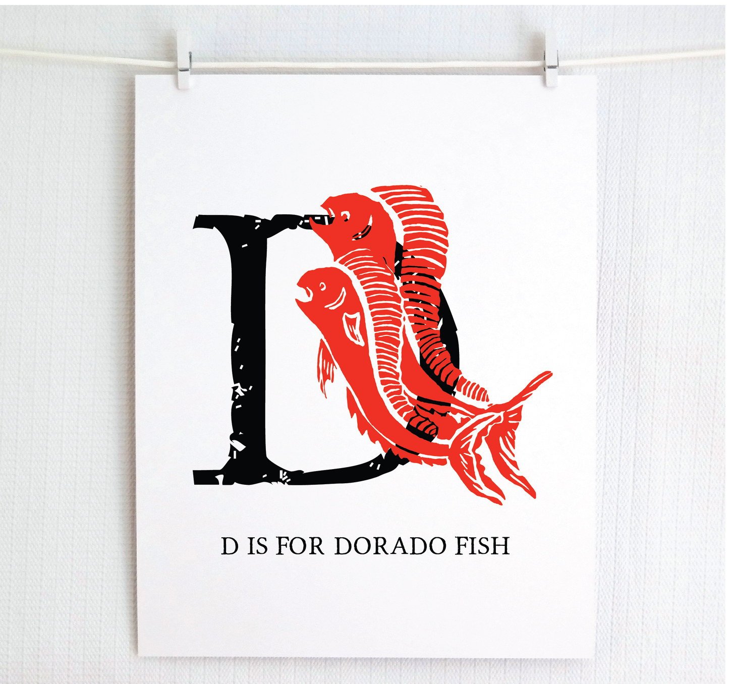 D is for Dorado Fish Illustrated Print