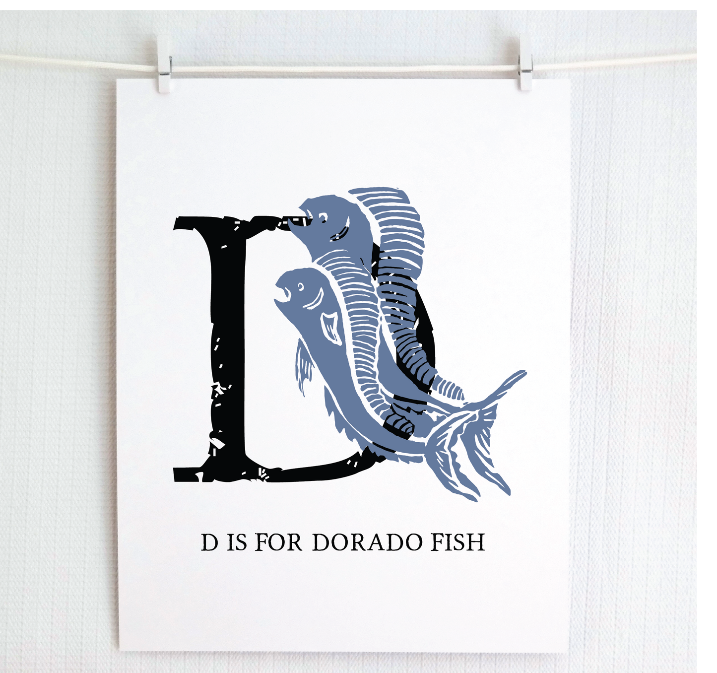 D is for Dorado Fish Illustrated Print
