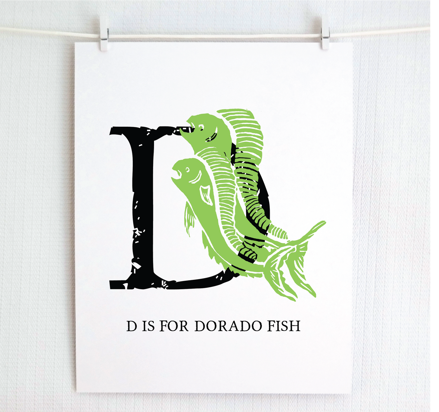 D is for Dorado Fish Illustrated Print