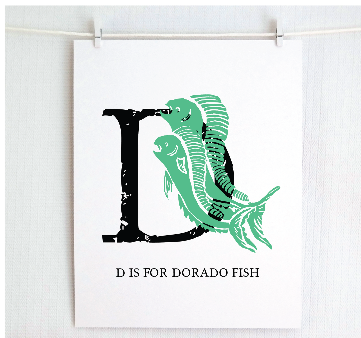 D is for Dorado Fish Illustrated Print