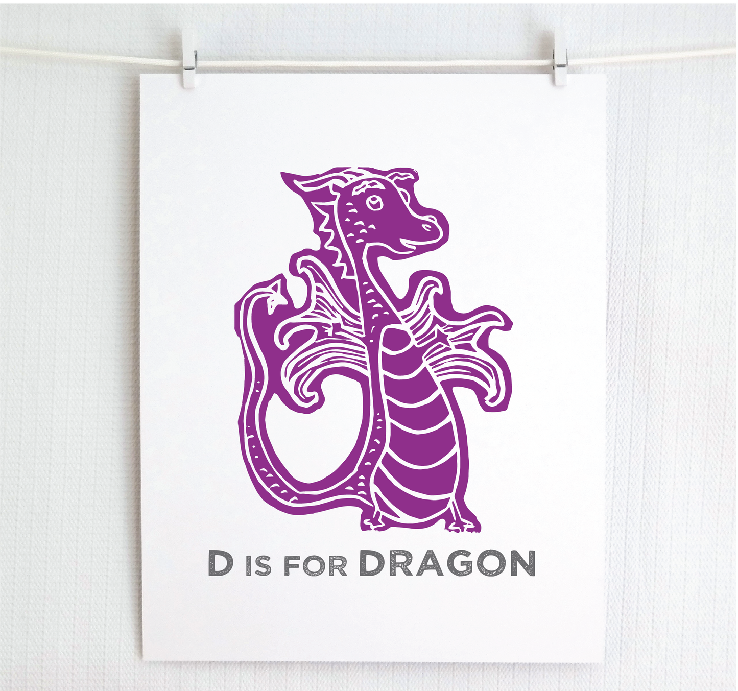 D is for Dragon Illustrated Print