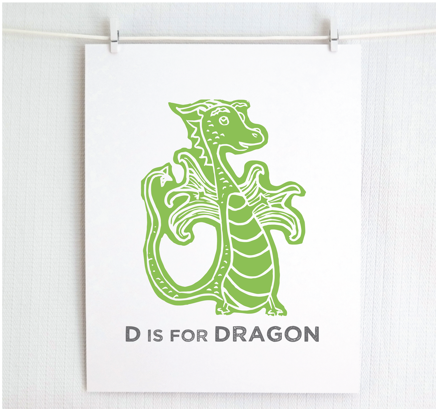 D is for Dragon Illustrated Print