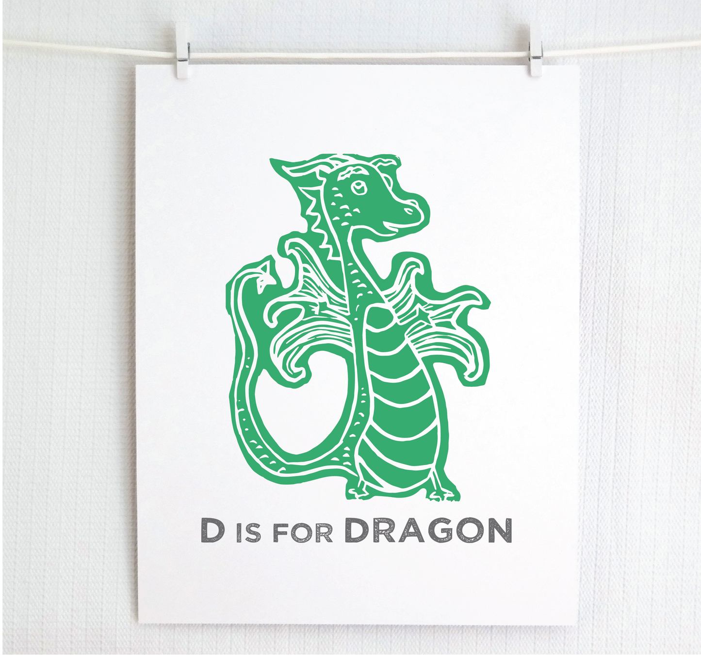 D is for Dragon Illustrated Print