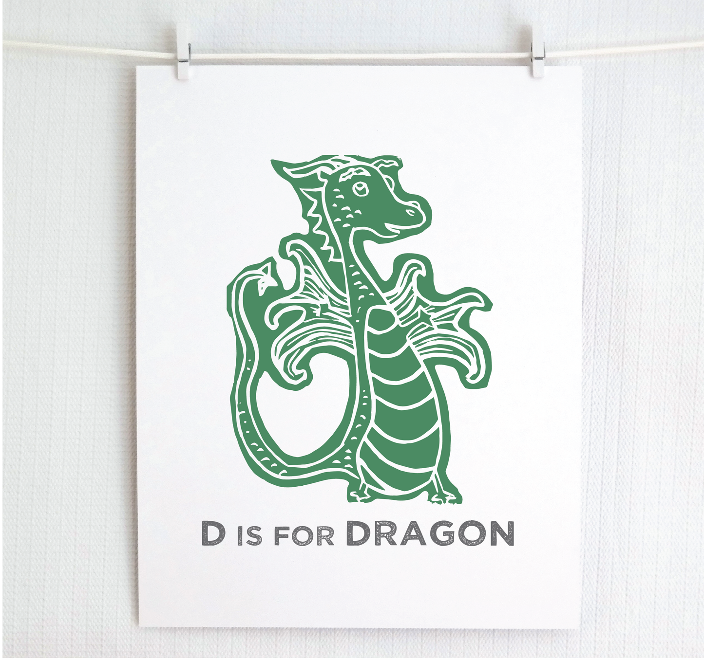 D is for Dragon Illustrated Print